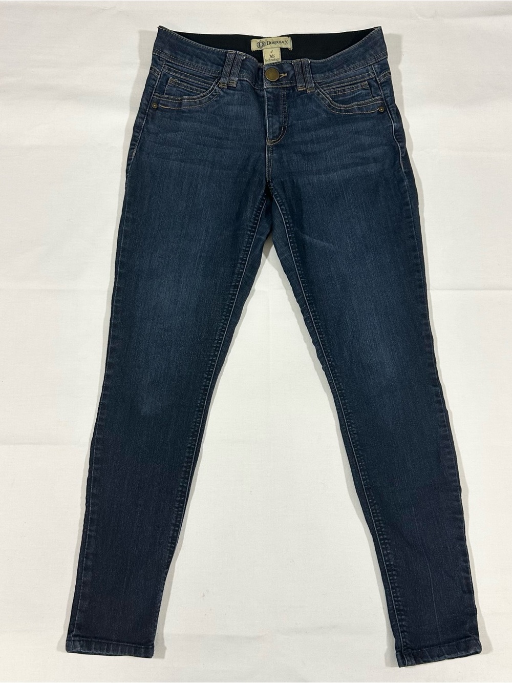 Democracy Ab Technology Jeans Ankle Length Womens Sz 4 Dark Wash Stretch Skinny